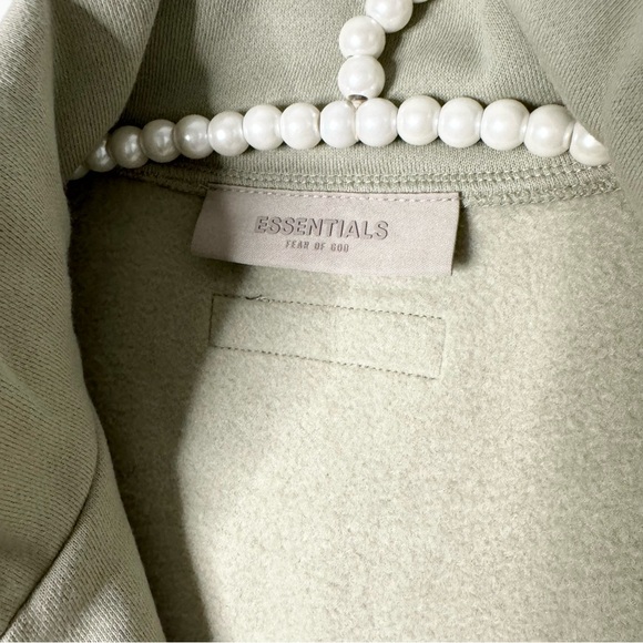 Essentials Green 1/2 Zip Pullover Sweatshirt - Picture 4 of 10